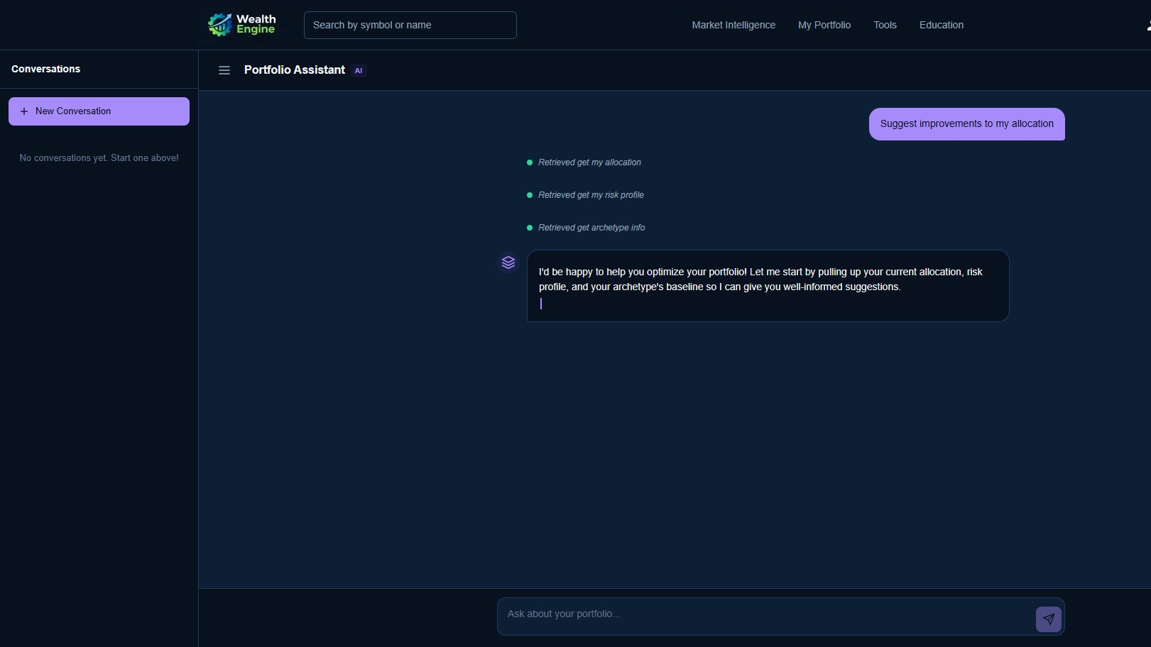 Portfolio Assistant AI — conversational portfolio analysis